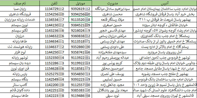 اطلاعات برنامه نویسان کشور