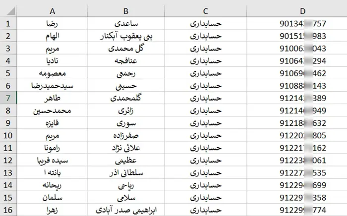 شماره تلفن و موبایل حسابداران ایران
